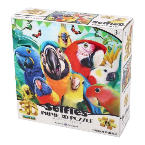 Grandi Giochi Puzzle 48 pz Parrot 36m+ (31x23cm) PRIME 3D SELFIES PUW03000