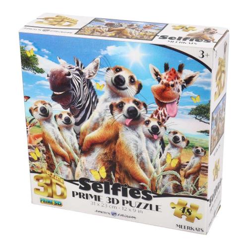 Grandi Giochi Puzzle 48 pz Meerkar 36m+ (31x23cm) PRIME 3D SELFIES PUW04000