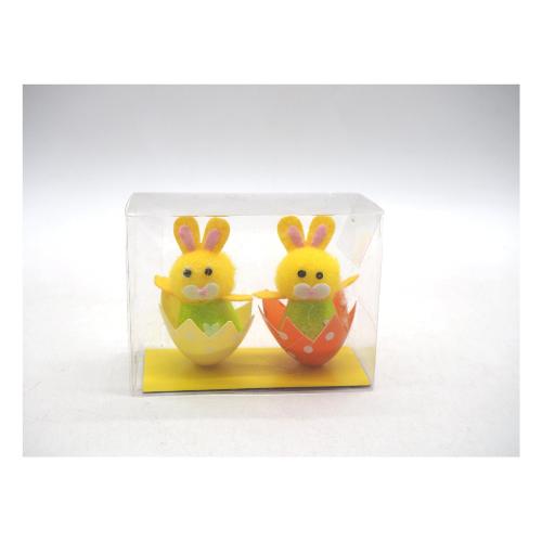 Creare Italia Decoro Set 2 conigli con uovo Assortito (7 cm) 35299