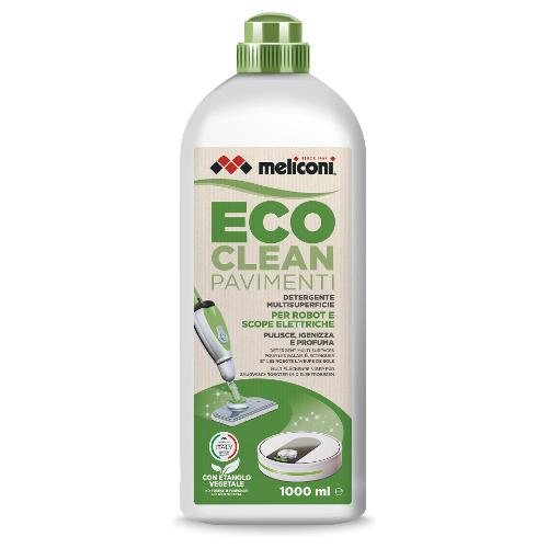 Meliconi Detergente pavimenti flacone 1,0 lt GREEN Eco Clean per Robot e Scope elettriche 621029