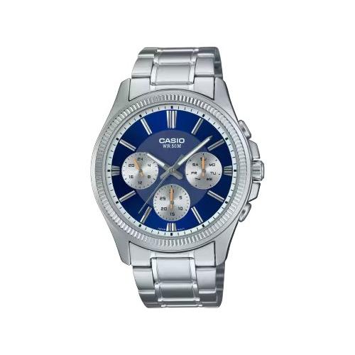 Casio Orologio Silver e Blue MTP 1375PD 2A1VEF