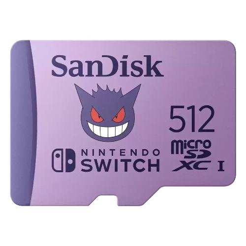 Sandisk MicroSD 512GB POKEMON Gengar Purple SDSQXAO 512G GN6ZK