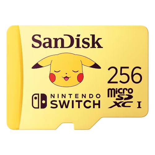 Sandisk MicroSD 256GB POKEMON Pikachu Yellow SDSQXAO 256G GN6ZK
