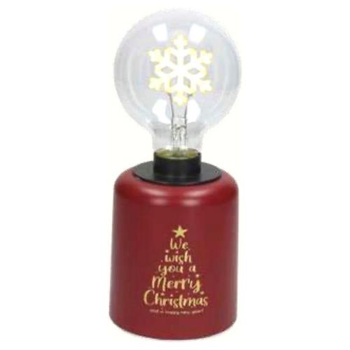 Andrea Fontebasso Decoro CHRISTMAS Lampada led Fiocco Neve Rosso (21 cm) nr 1 luci CM5LA042913