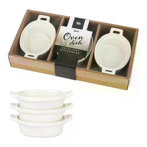 Koopman Set pirofile Porcellana Mini 3 pz EXCELLENT HOUSEWARE Assortito 798000090