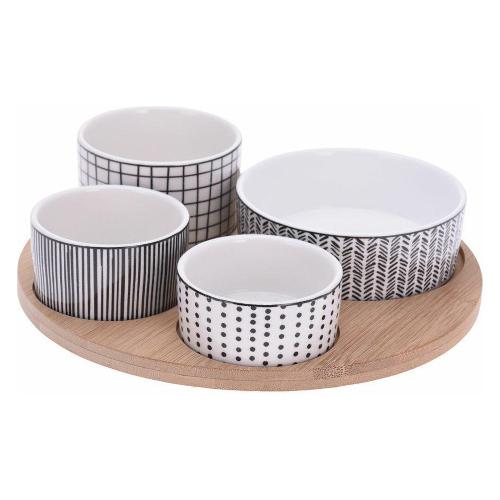 Koopman Set antipasti vassoio e 4 ciotole assortite (22x5,5cm) 278000240