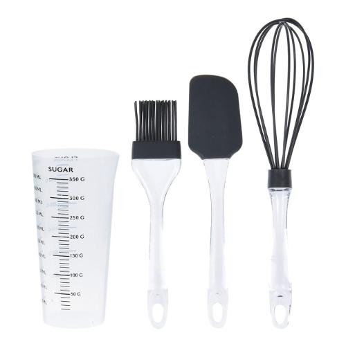 Koopman Set cucina 4 pz Silicone EXCELLENT HOUSEWARE Trasparente e Grigio 170483490