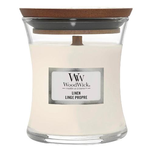 Yankee Candle Candela profumata Linen (7x8,2cm) Clessidra piccola 20 ore WOODWICK Bianco 98135E