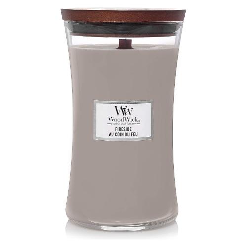 Yankee Candle Candela profumata Fireside (10,5x17,5cm) Clessidra grande 130 ore WOODWICK Grigio 93106E