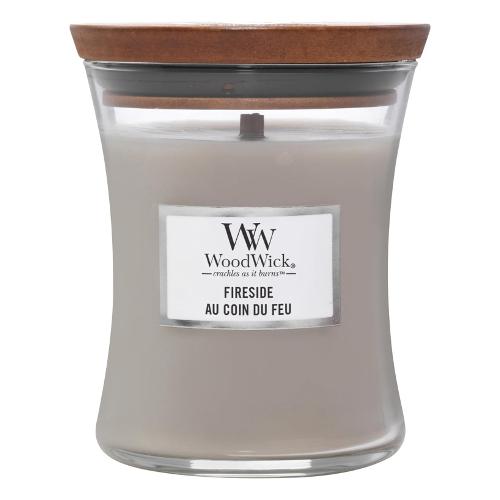 Yankee Candle Candela profumata Fireside (9,7x11,7cm) Clessidra media 60 ore WOODWICK Grigio 92106E