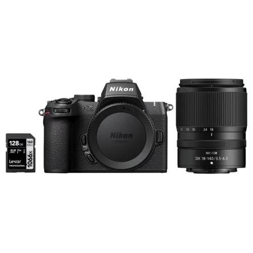 Nikon Fotocamera mirrorless 20,9Mpx APS C Z50 II Kit NIKKOR Z DX 18 140mm f/3.5 6.3 VR + SD Lexar 128GB Black NMZ753