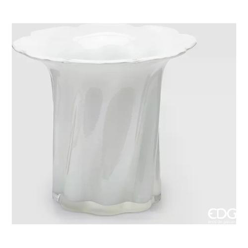 Edg Vaso Vetro (26x23cm) Cilindro bordato BLOOM Bianco 1100464 A100