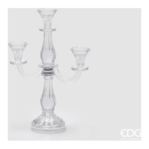 Edg Candelabro 3F Rigato (35cm) CRYSTAL Trasparente 4400065 A000