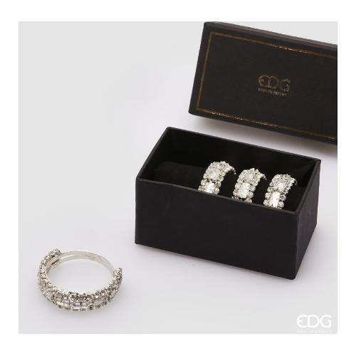 Edg Set anelli tovaglioli 4 pz JEWEL Silver 715407 020