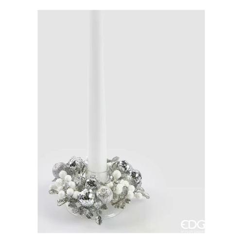 Edg Corona decorativa (10cm) girocandela more Silver 2500055 A020