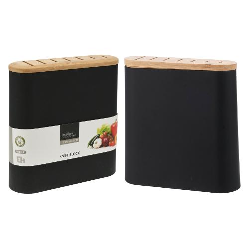 Koopman Ceppo per coltelli 7 posti EXCELLENT HOUSEWARE Nero (23x8x23,5cm) 404003110