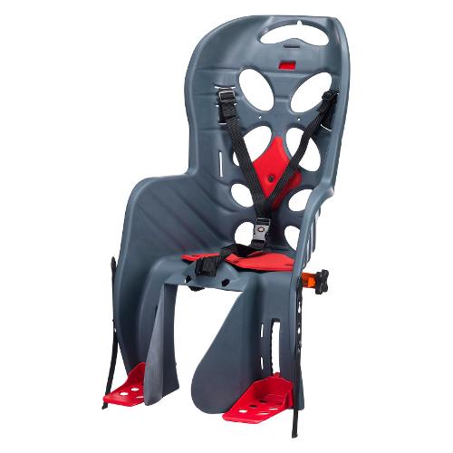 HTP Design Seggiolino bici posteriore per portapacchi max 22 Kg FRAACH P Antracite e Rosso