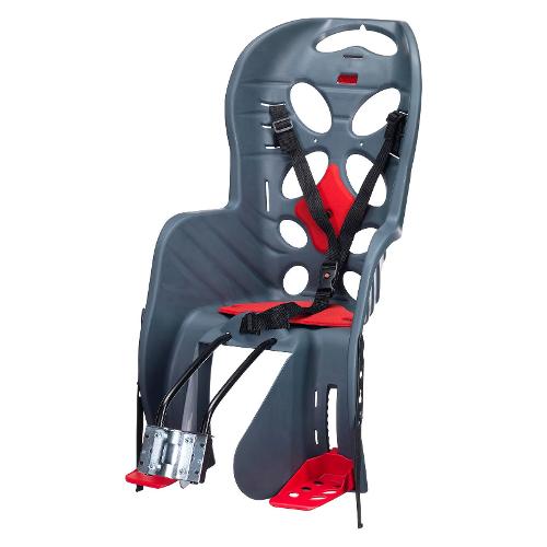 HTP Design Seggiolino bici Posteriore a telaio 22 Kg FRAACH T Antracite e Rosso