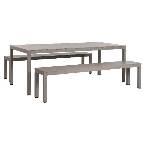 Nardi Set tavolo e sedie alluminio RIO Bench Alu 6 posti Tortora 49259 10 000