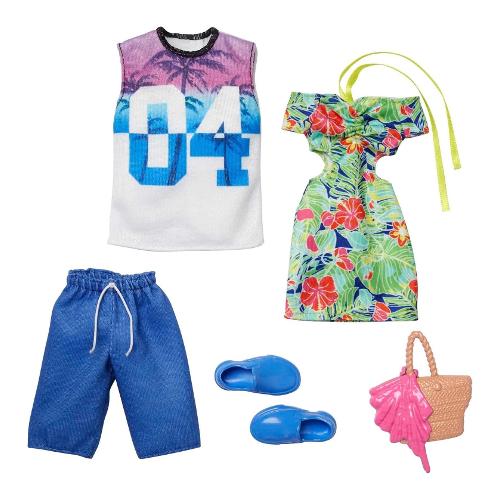 Mattel Barbie and Ken Tropical Fashion Pack BARBIE Assortito HBV72