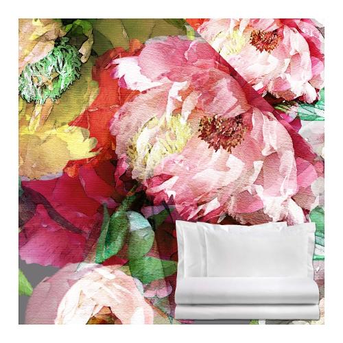 Tessitura Zambaiti Completo letto petal due piazze raso di cotone BLUMY 6503