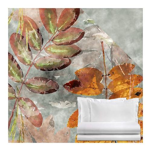 Tessitura Zambaiti Completo letto folha due piazze raso di cotone BLUMY 6502