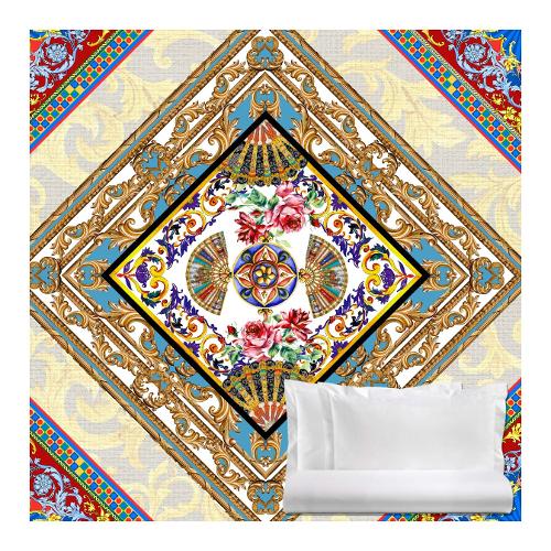Tessitura Zambaiti Parure copripiumino foulard due piazze CLEA 0398
