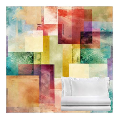 Tessitura Zambaiti Completo letto vitral due piazze raso di cotone CLEA 6040