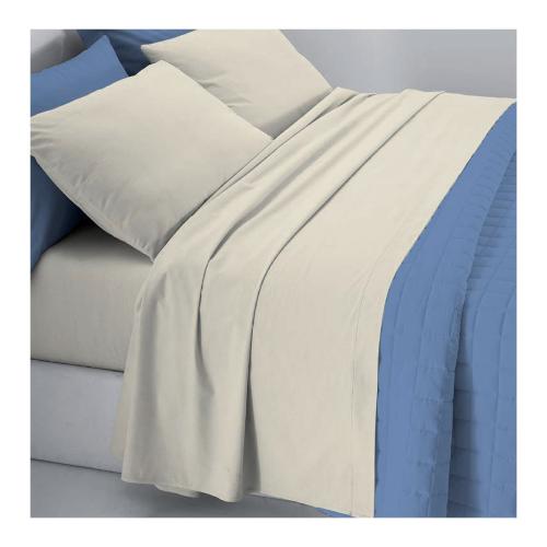 Tessitura Zambaiti Completo letto piazza e mezza flanella di cotone FRIDA Panna 05