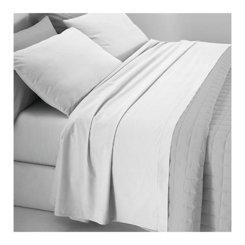 Tessitura Zambaiti Completo letto due piazze flanella di cotone FRIDA Bianco 01