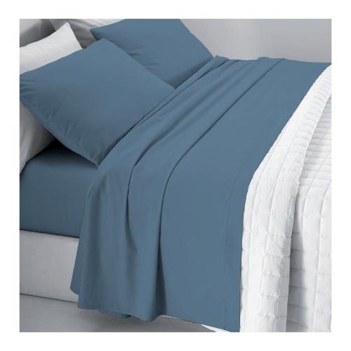 Tessitura Zambaiti Completo letto una piazza flanella di cotone FRIDA Azzurro 66