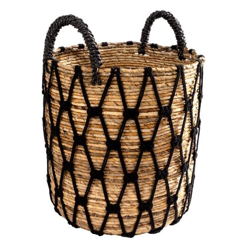 Cipi Cesto Fibra naturale (40x30cm) con maniglie Naturale e Nero CP904BA ON L