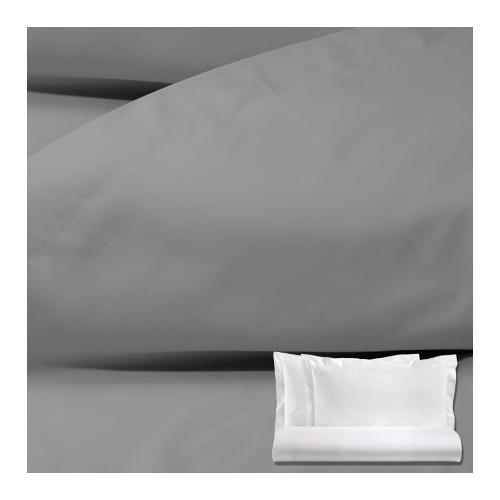 Tessitura Zambaiti Parure copripiumino due piazze BRIGHT Grigio 95