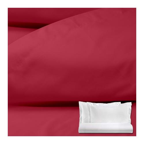 Tessitura Zambaiti Parure copripiumino due piazze BRIGHT Rosso 35