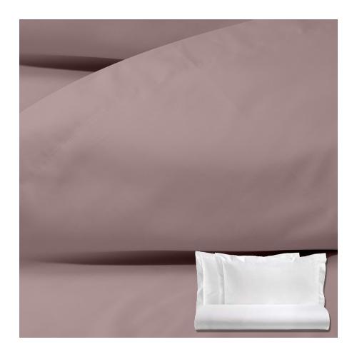 Tessitura Zambaiti Parure copripiumino due piazze BRIGHT Rosa antico 51