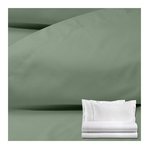 Tessitura Zambaiti Completo letto due piazze raso di cotone BRIGHT Verdone 88