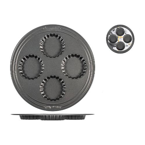 Guardini Stampo Acciaio antiaderente Pasticceria 4P Crostatine (35cm) ELITE Antracite