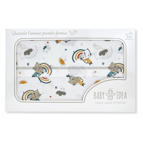 Baby Idea Set lenzuola culla 3 pz Fantasia beige LCFB