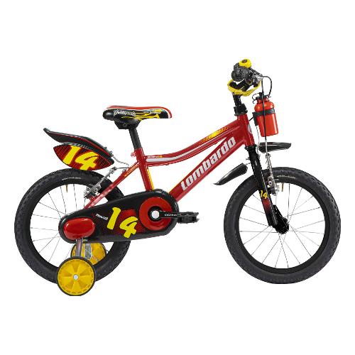 Cicli Lombardo Mountain Bike ( 1 vel ) 14" YOUNG MONOPOLI Acciaio Red lollipop DY14S1