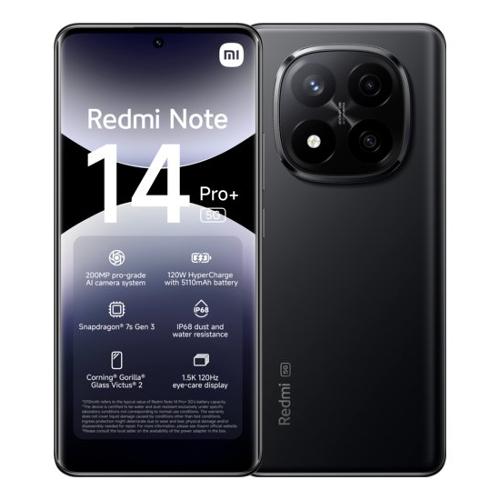 Xiaomi Smartphone 6,67" REDMI NOTE 14 PRO+ 5G Midnight black ( 256GB Ram 8GB 5110mAh ) MZB0I9OEU