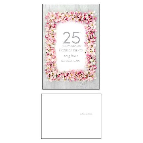 Marpimar Biglietto auguri Anniversario matrimonio 25 Anni (11,8x16,8 cm) LOE99