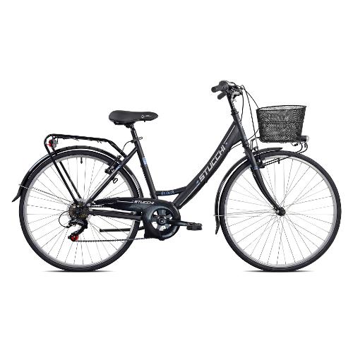 Stucchi Bici Olanda ( 6 vel ) 26" ELIXIR con cestino Acciaio Nero 23S120