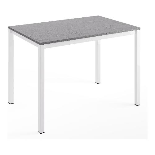 Pointhouse FAST Tavolo Allungabile Bianco lucido e Cemento (110-160x70cm)