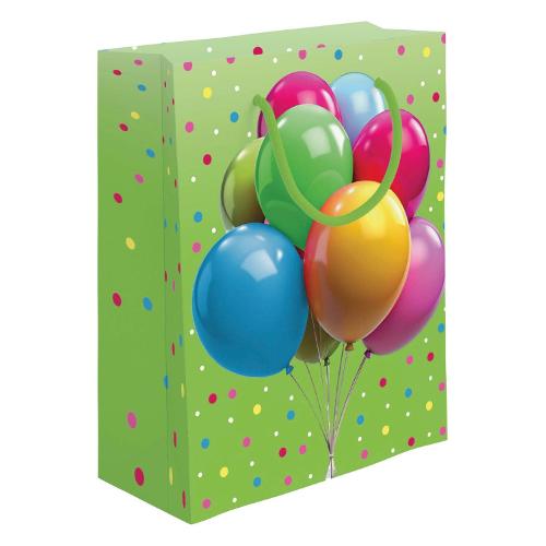 Marpimar Shopper regalo (31,5x12x45 cm) Palloncini Verde multicolore PLE37