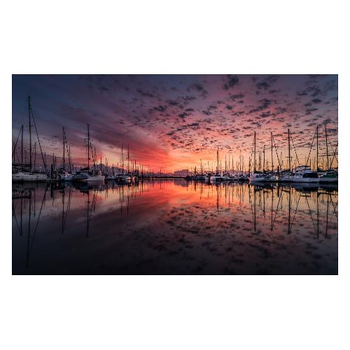 Dozza PORT AND SUNRISE 1802340 Stampa su tela (50x150cm) XCANVA50X1506