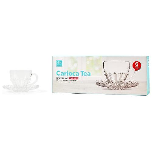 Mercury Set tazze te con piatto 6 pz (220ml) Stella Trasparente 52400