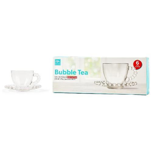 Mercury Set tazze te con piatto 6 pz (220ml) Corona Trasparente 52363