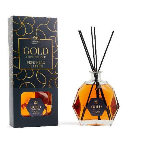 Mercury Profumatore a sticks (700ml) Pepe nero & Legni Esagonale GOLD 84029