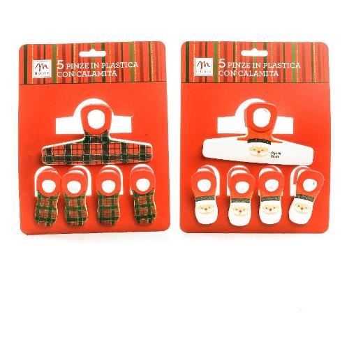 Mercury Set mollette Natale Con calamita (5pz) CHRISTMAS Assortito 56795