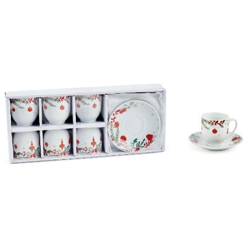 Mercury Set tazze da caffè 6 pz con piatto (80ml) CHRISTMAS Assortito 84449